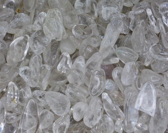 Clear Quartz Tumbled Gemstone Chips, Choose Amount