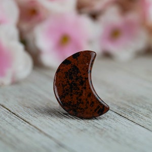 Red Obsidian Crystal Crescent Moon