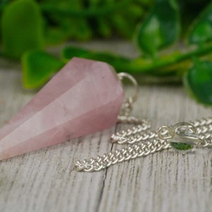 Rose Quartz Crystal Pendulum Dowsing Healing image 1