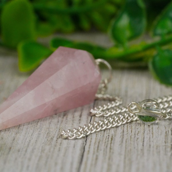 Rose Quartz Crystal Pendulum - Dowsing Healing