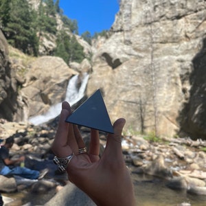 Large Obsidian crystal pyramid