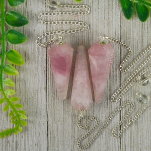 Rose Quartz Crystal Pendulum Dowsing Healing image 8