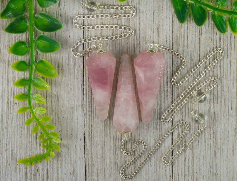 Rose Quartz Crystal Pendulum Dowsing Healing image 8