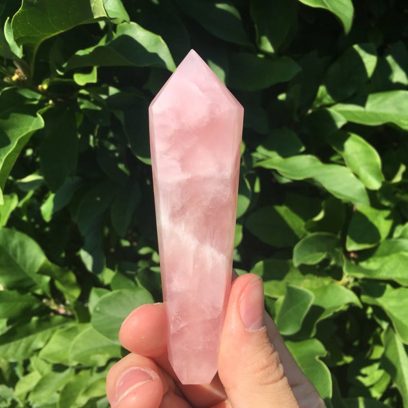 Rose Quartz Crystal pipe, Gemstone Pipe, pink stone bowl image 9