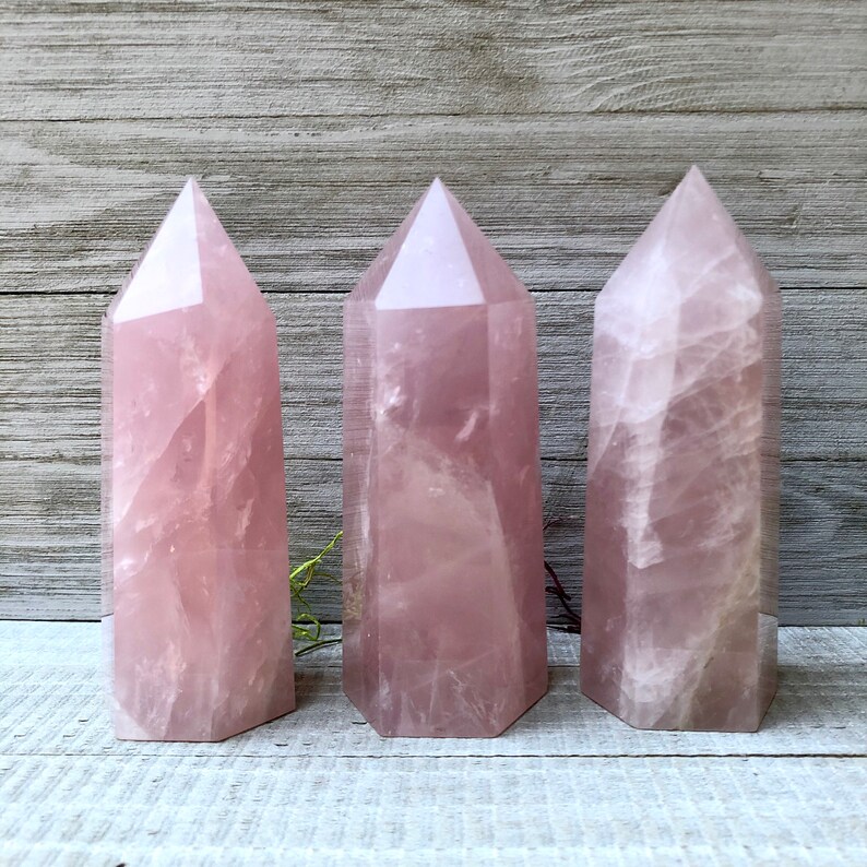 Large Rose Quartz Crystal Tower Etsy
