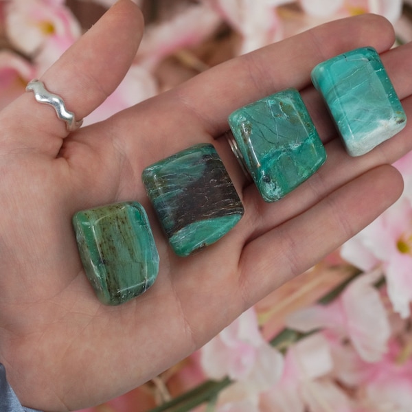 Tumbled Green Chrysoprase Polished Stone