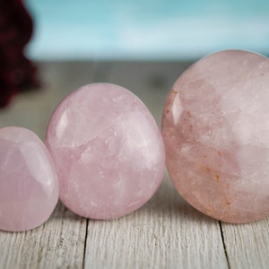 Rose Quartz Palm Stone, Polished Gemstone