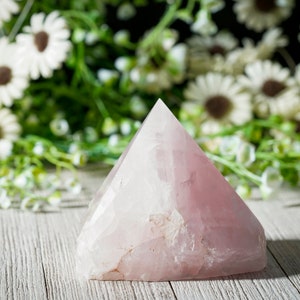 Large Raw Rose Quartz Polished Crystal Point