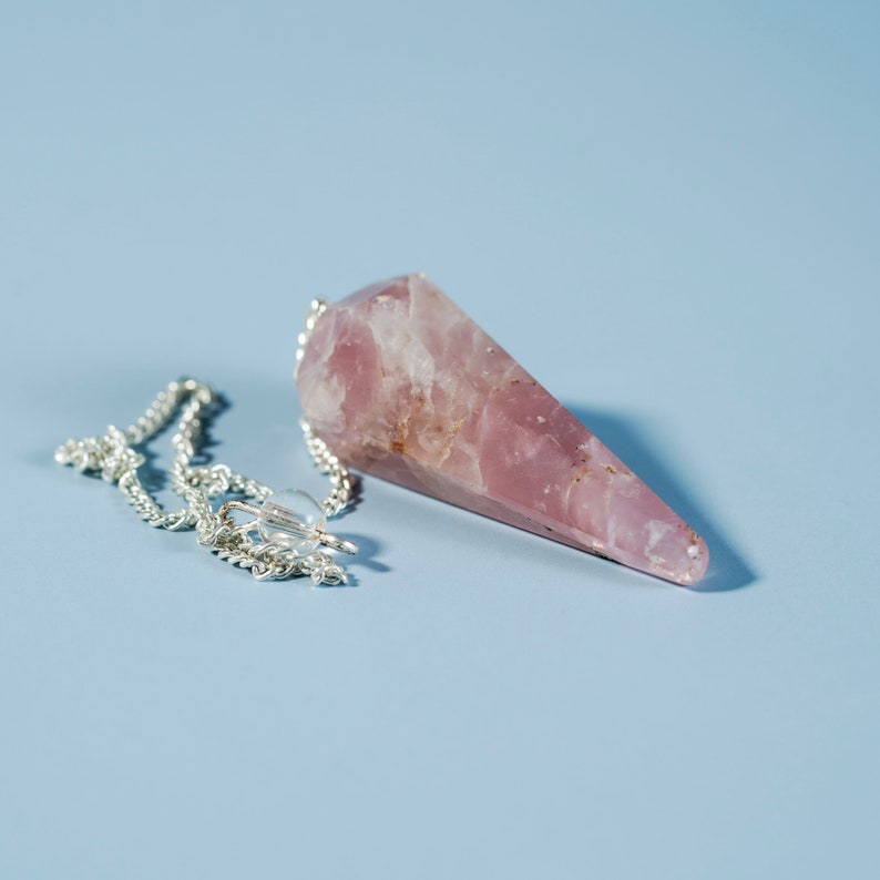 Rose Quartz Crystal Pendulum Dowsing Healing image 3