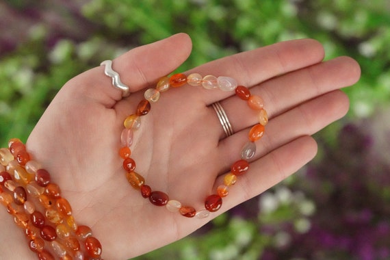 Carnelian Gemstone Bead Stretch Elastic Stone Bracelet | El Loro Jewelry &  Gifts
