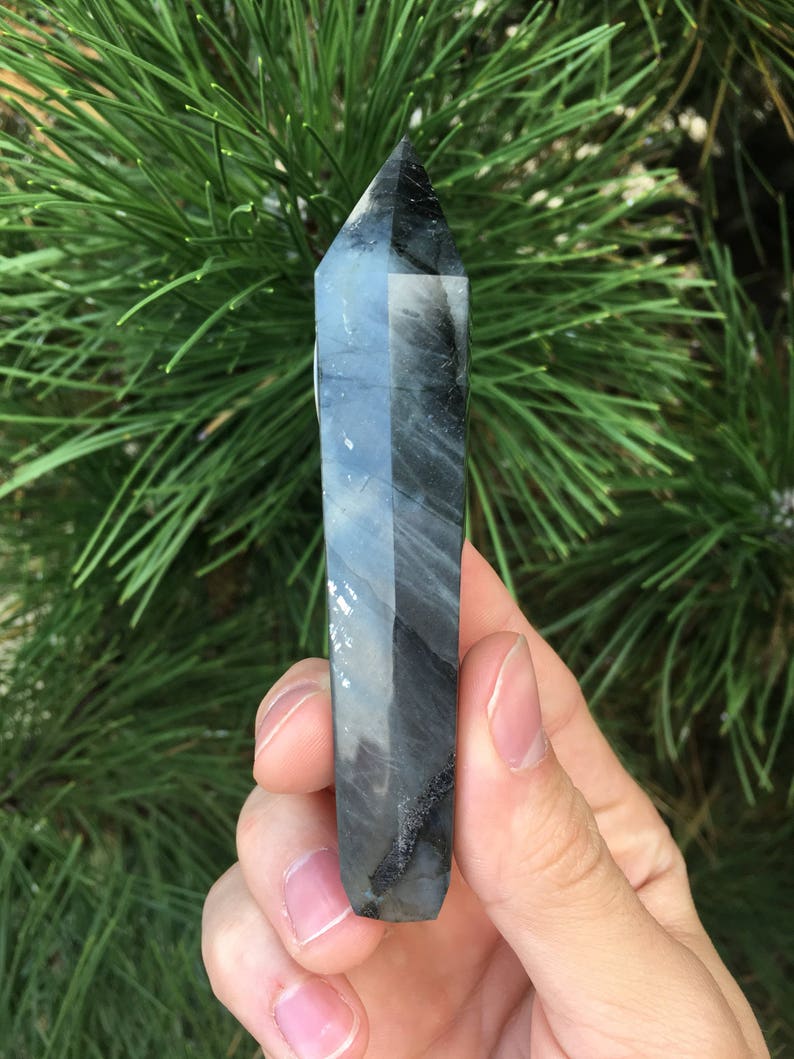 Labradorite Crystal Pipe, gemstone quartz pipe image 8