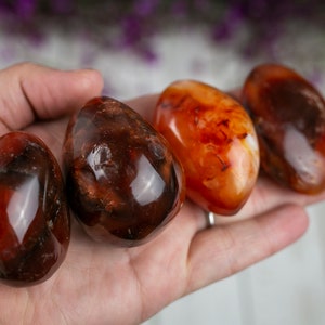 Orange Carnelian Crystal Palm Stone image 7