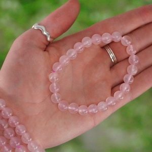 Rose Quartz Bracelet 8mm Round Beads
