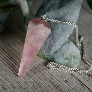 Rose Quartz Crystal Pendulum Dowsing Healing image 10