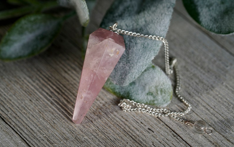 Rose Quartz Crystal Pendulum Dowsing Healing image 10