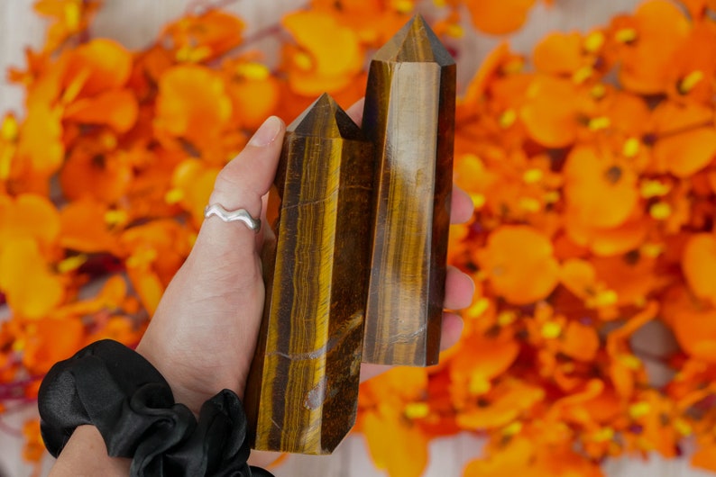 Large Tigers Eye Crystal Tower Point - Etsy