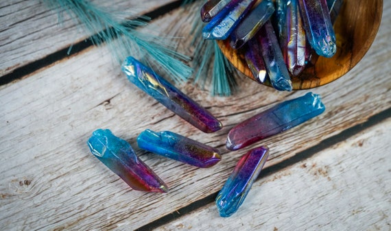 Aura Quartz Red Blue Crystal Point Etsy Singapore
