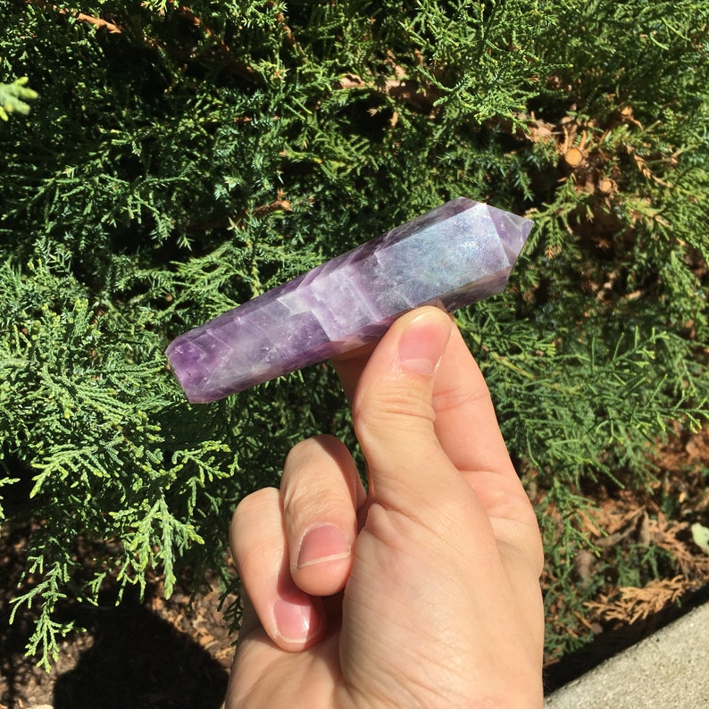 Amethyst Crystal pipe, Gemstone pipe, purple stone bowl, crystal smoking image 3