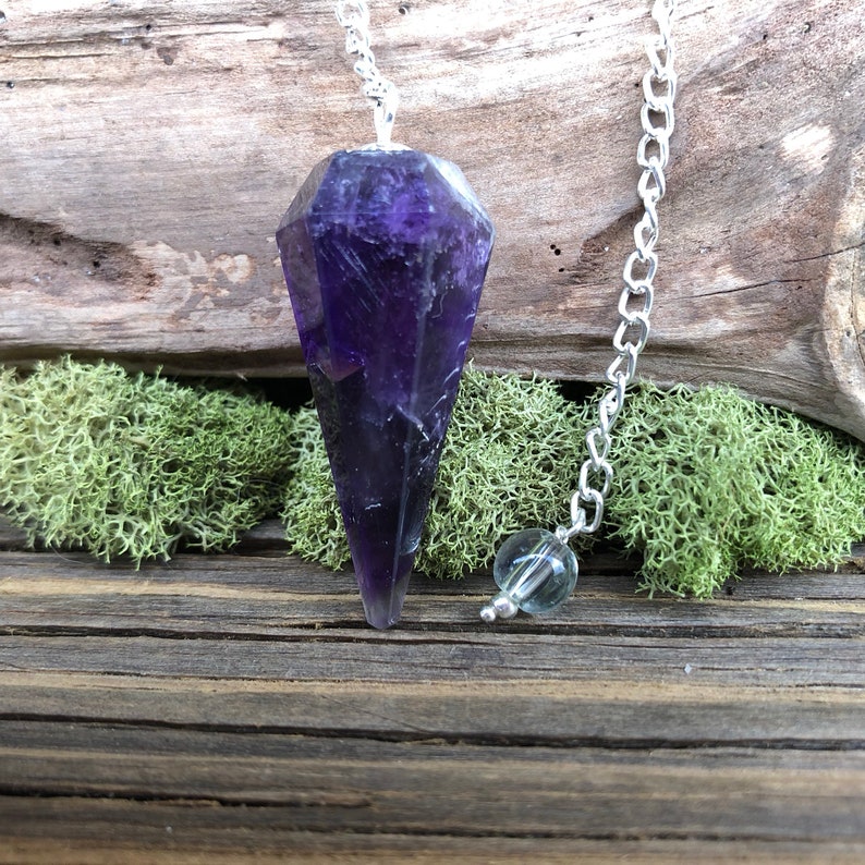Amethyst Crystal Pendulum Dowsing Healing Etsy