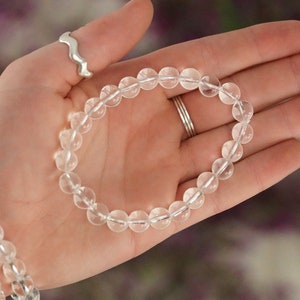 Clear Quartz 8mm beads Stone Crystal Bracelet