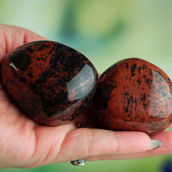 Mahogany Obsidian Healing Crystals - Palm Stones for Meditation & Stress Relief