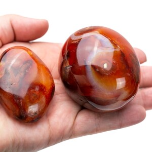 Orange Carnelian Crystal Palm Stone image 9