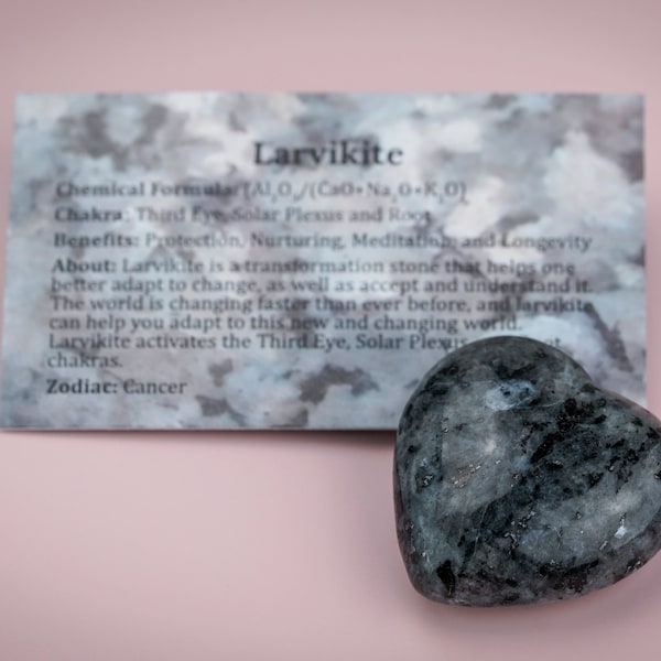 Larvikite Large Crystal Heart