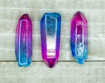 Aura Quartz Purple Blue Crystal point