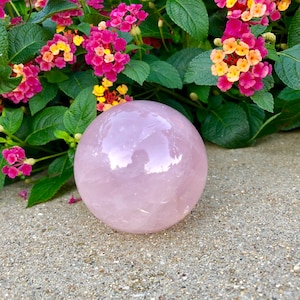 Rose quartz crystal ball