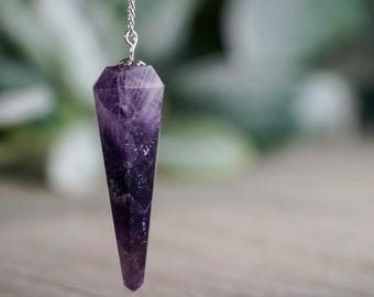 Amethyst Crystal Pendulum - Dowsing Healing