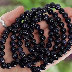 Blue Sandstone 8mm beads Stone Crystal Bracelet