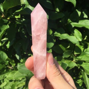 Rose Quartz Crystal pipe, Gemstone Pipe, pink stone bowl image 8