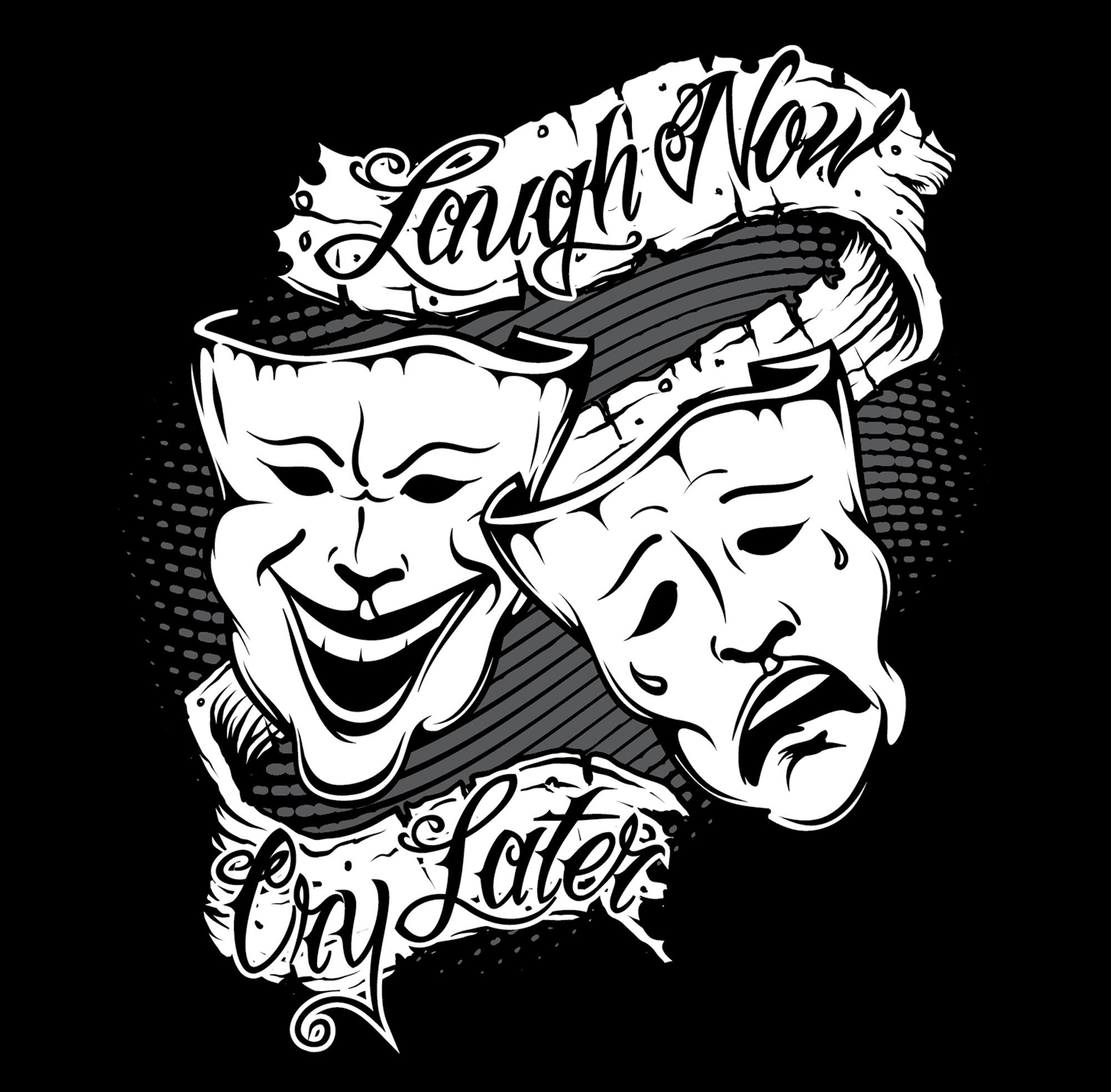 Png Transparent Library Gangster Smile Sad Clown Tattoo  Laugh Now Cry  Later Transparent PNG  378x485  Free Download on NicePNG