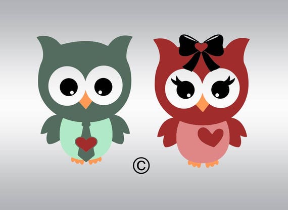 Download Cute Owl clipart svg Valentine's day svg Boy svg Girl | Etsy