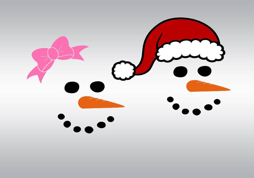 Download Christmas snowman face santa hat svg Snowgirl svg Boy svg ...