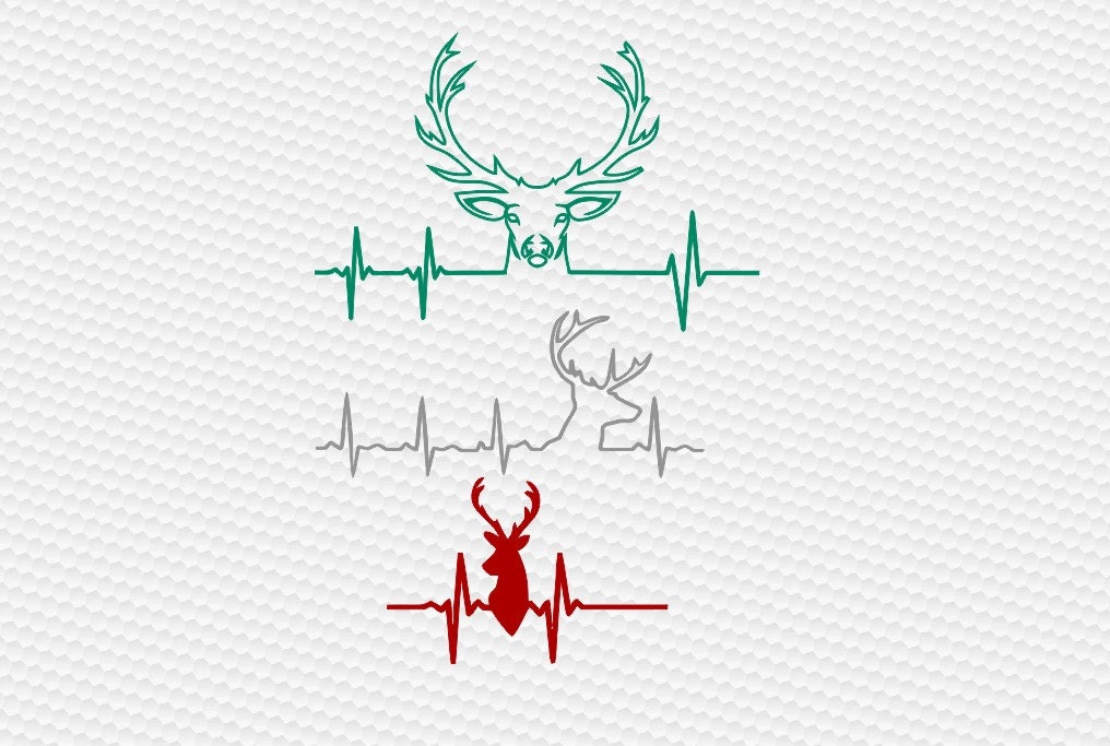 Download Deer hunting heartbeat EKG svg Buck svg Deer antler ...
