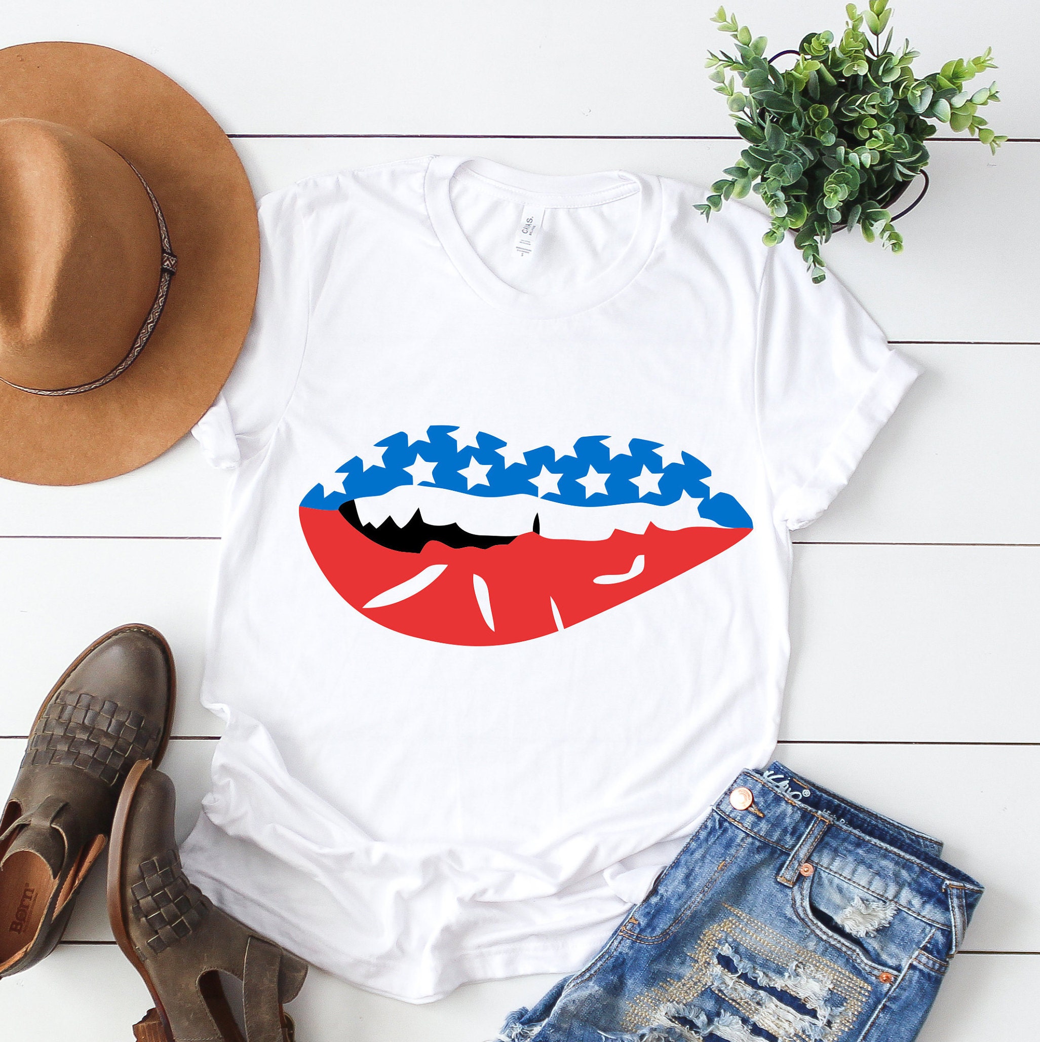 Download Usa flag Lips svg American flag svg 4th of july svg | Etsy