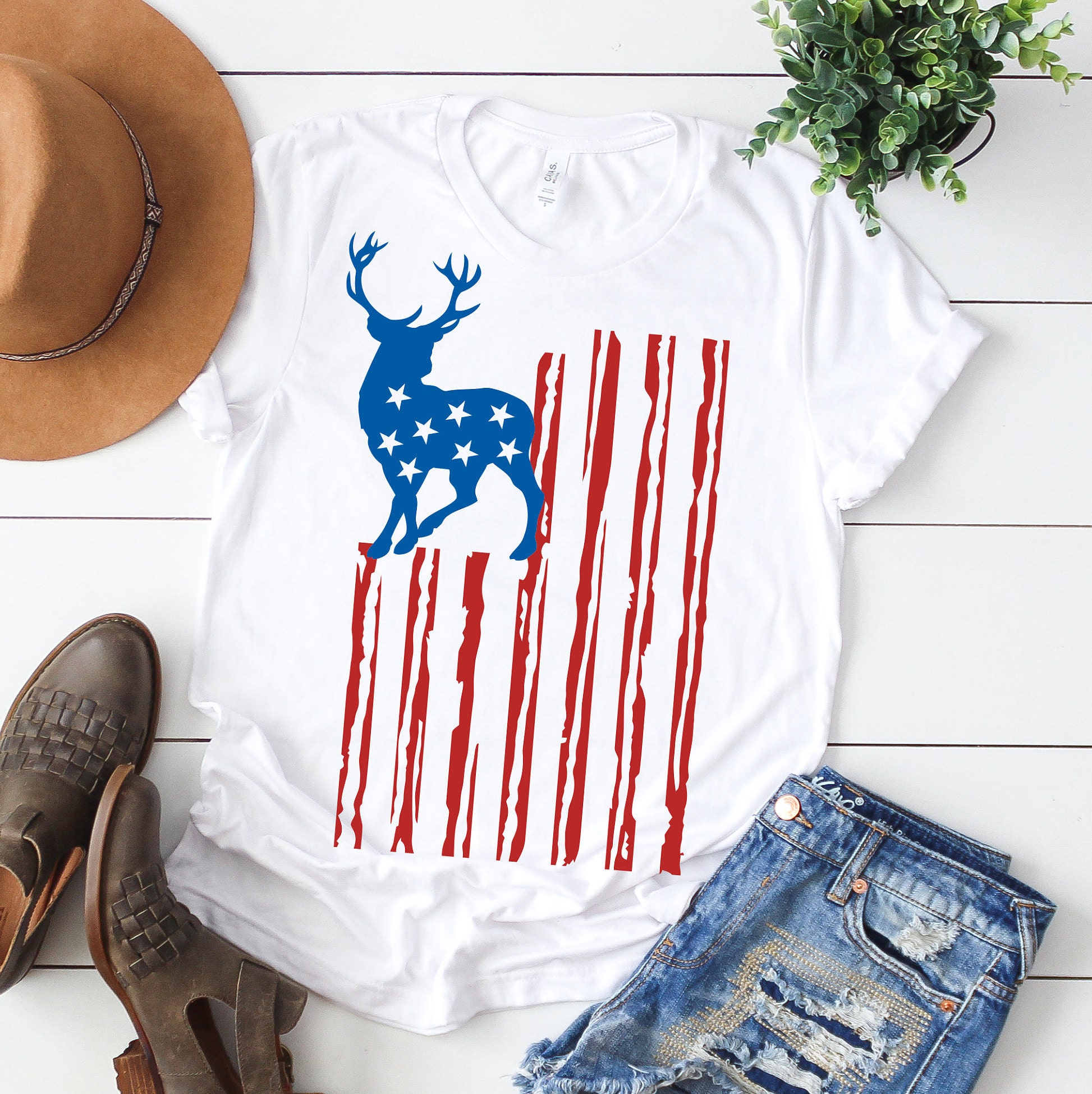 Download Deer Hunting Distressed usa american flag clipart svg 4th ...