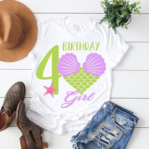 Download 4 svg Birthday girl svg Mermaid svg 4th Birthday svg | Etsy