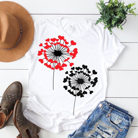 Dandelion svg, valentine svg, love svg, floral svg, make a wish svg, flower svg, valentines day svg, iron on, clipart, Svg, DXF, Png, Eps