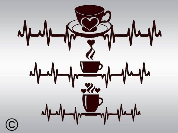 Coffee svg Coffee Heartbeat svg Heartbeat svg Coffee EKG ...