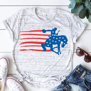 Cowboy svg, rodeo svg, flag svg, western svg, america flag svg, 4th of july svg, Horse svg, iron on, clipart, shirt, Svg, DXF, Png, Eps image 1