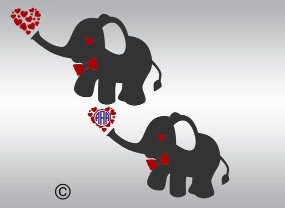 Download Valentine Baby Elephant monogram svg Boy svg Valentines ...