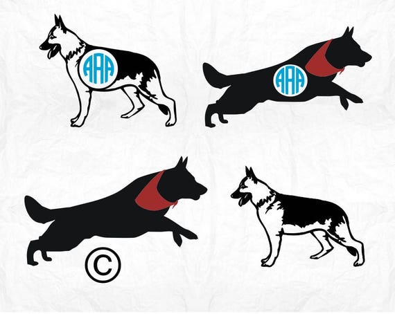 Download German Shepherd svg Dog svg Monogram svg k9 svg Bandana | Etsy