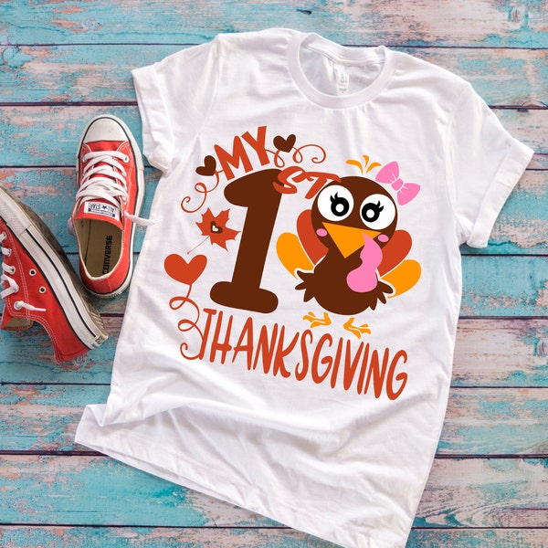 thanksgiving svg, turkey svg, fall svg, first thanksgiving svg, 1st thanksgiving svg, thankful svg, iron on, clipart, SVG, DXF, Png, Eps