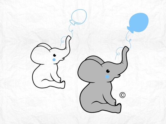Download elephant svg baby balloon svg boy svg Birthday svg Baby | Etsy