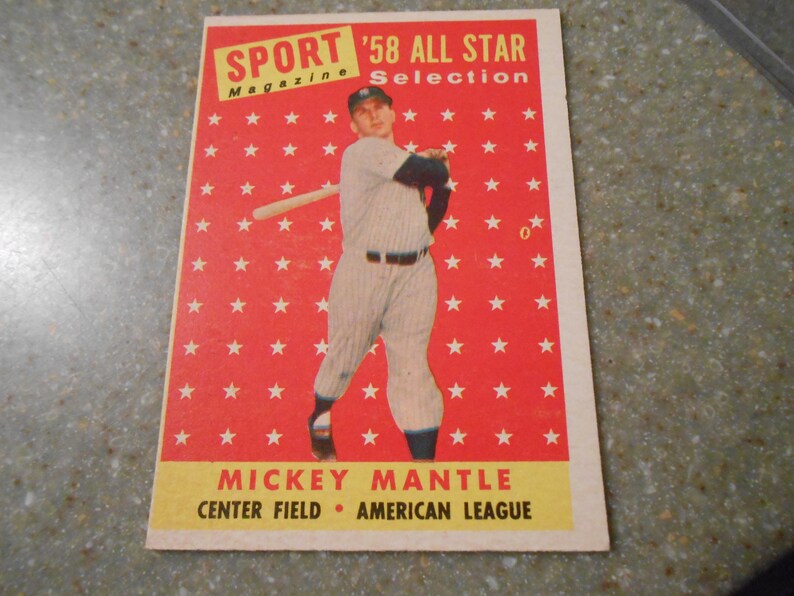 1958 topp ALL-STAR SELECTION mickey mantle