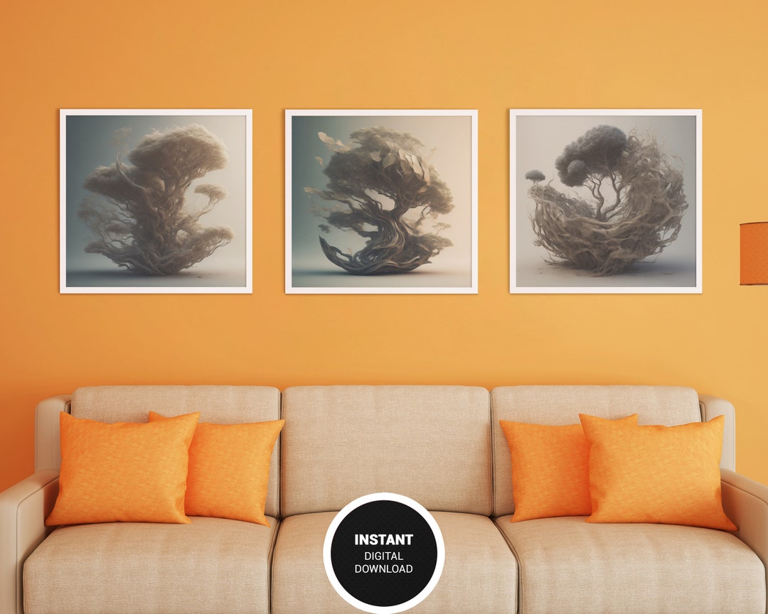 Livingroom Fantasy Forest Wall Art Surreal Tree of Life Etsy