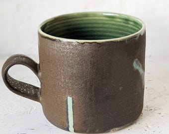 Taza de cerámica moderna, taza de cerámica única, taza de bronce