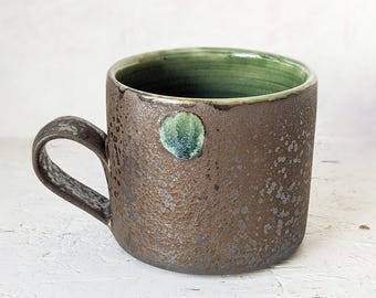 Taza de cerámica moderna, taza de cerámica única, taza de bronce